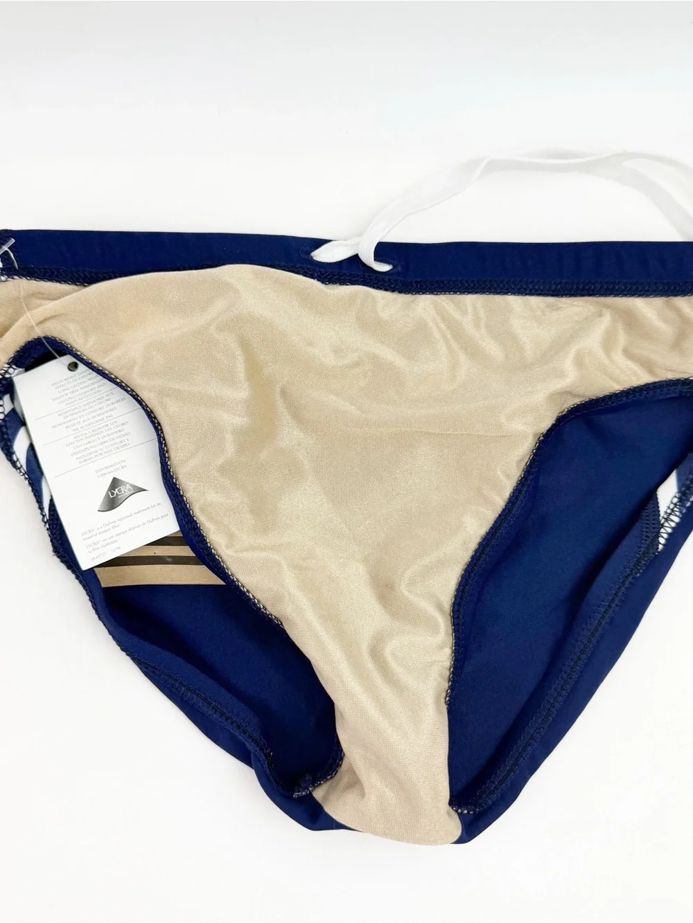 Adidas Swim Briefs Mens Blue Striped Water Polo Sports Beach Swim Size 30 NOS